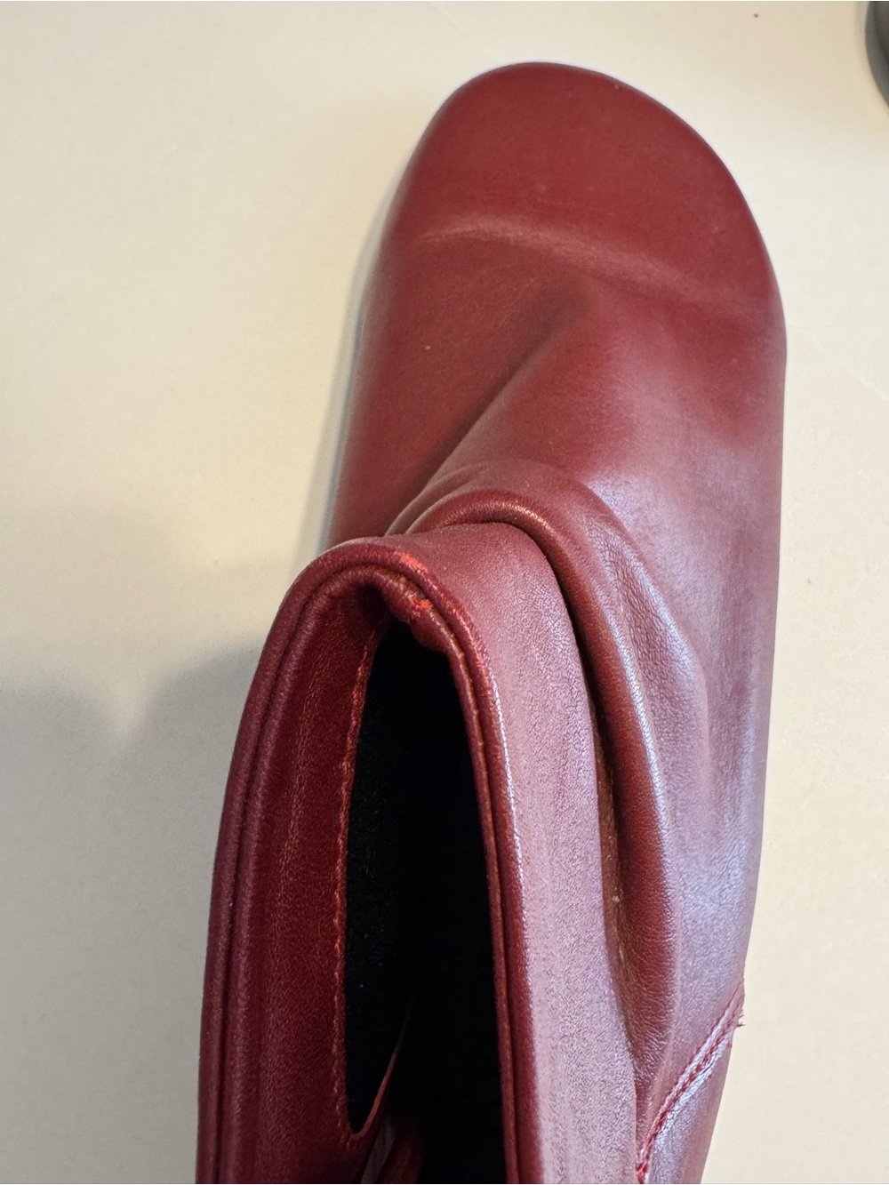Arcopedico Wine Red Leather Gathered Slouch Ankle Booties. Water-resistant - Picture 5 of 12